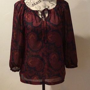Loft Sheer Peasant Blouse